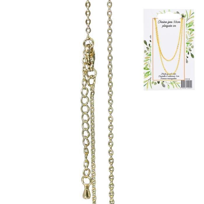 Chaine en plaqué véritable OR - 45 cm - Irreversible bijoux