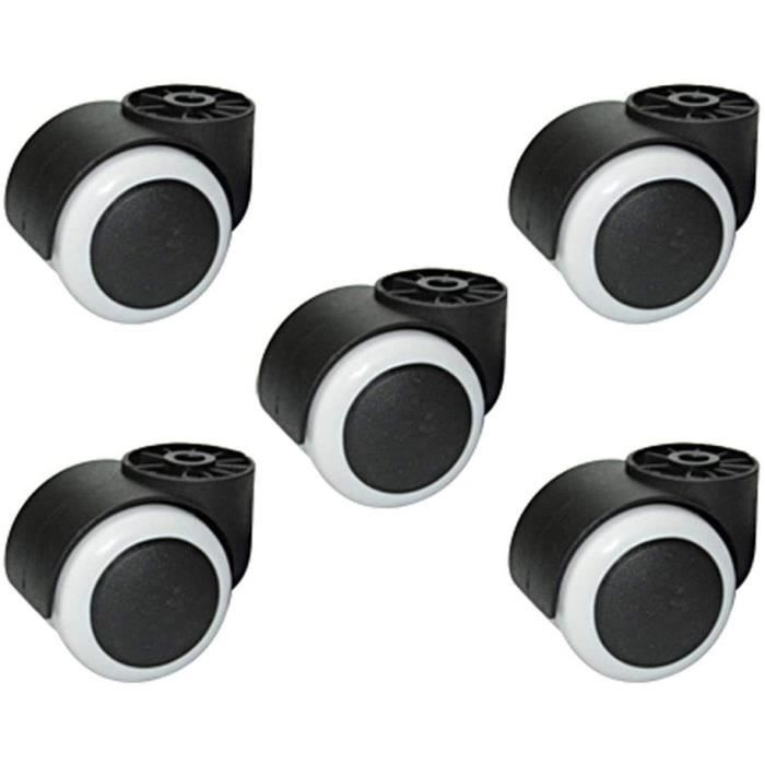 Lot De 5 Roulettes Pivotantes 5 Cm Pour Chaise De Bureau - Roulement Fluide Et Robuste