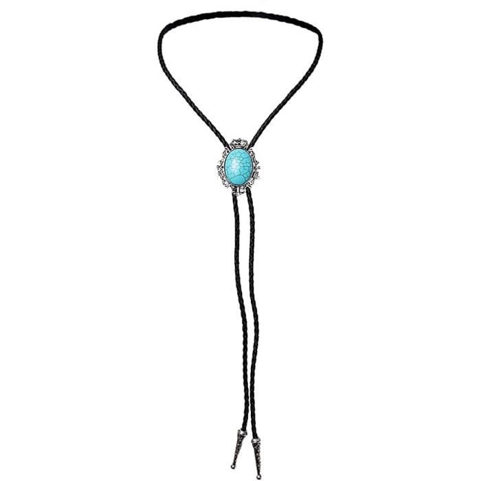 Collier Bolo en cuir turquoise BUFFALO Unique dans le sud-ouest de l'ouest pour hommes et femmes expédition le MÊME jour à temps pour Noël - France