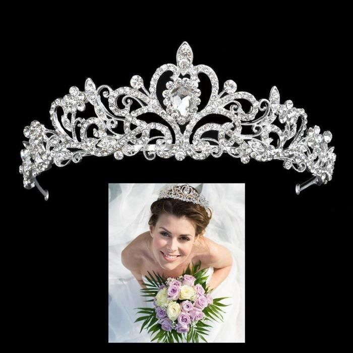 Bigtree Mariage Tiare Diademe Couronne Cristal En Strass Tiare Nuptiale Elegante Princesse Accessoires Cheveux Pour Mariee Soiree Achat Vente Diademe Bigtree Mariage Tiare Dia 6723