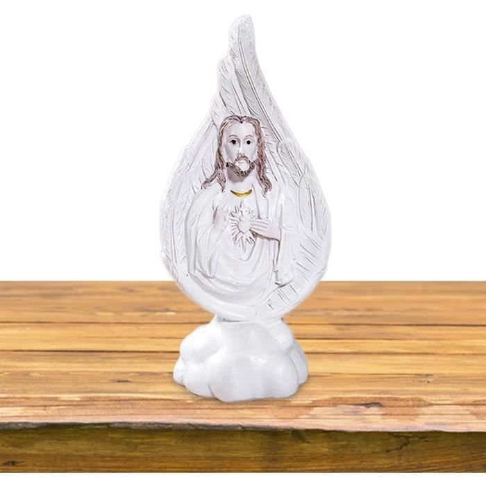 Statue Jésus Portant La Croix - Résine Peinte Main Pour Décoration Religieuse