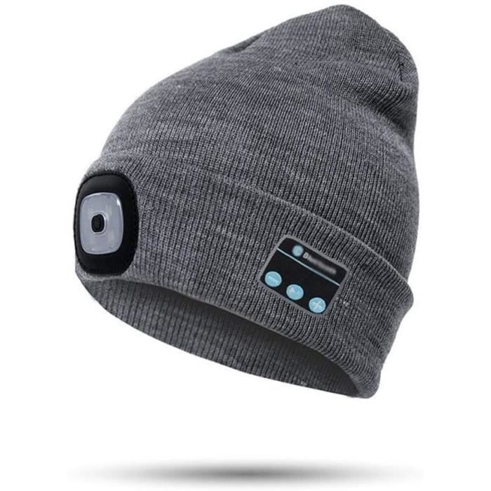 Bonnet Bluetooth, bonnet LED amélioré unisexe avec casque sans fil comme  cadeau pour homme et femme Gris Gris - Cdiscount Prêt-à-Porter
