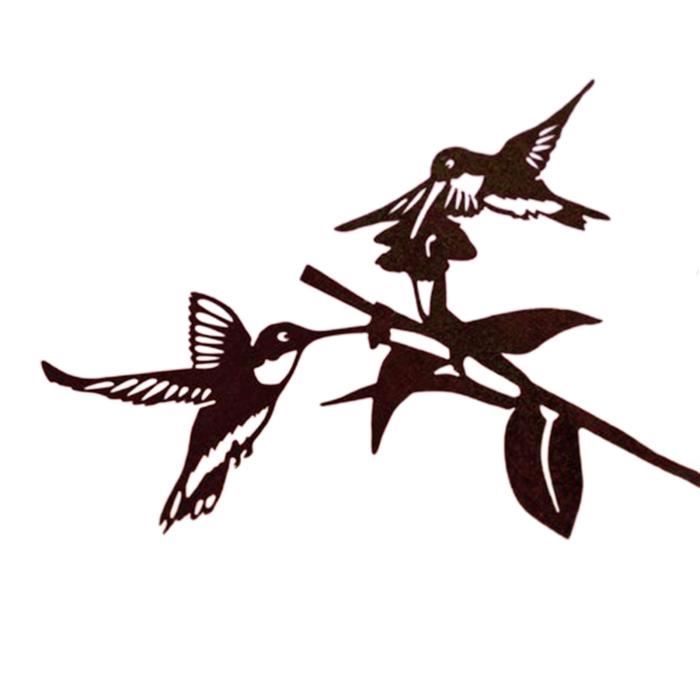 Décoration Murale Métal Minimaliste Avec Branche D'oiseau - Art Fait Main - Neuf