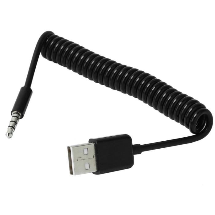 Câble Adaptateur USB Mâle vers Jack 3.5mm Audio Stéréo Voiture MP3 MP4 Cdiscount Informatique