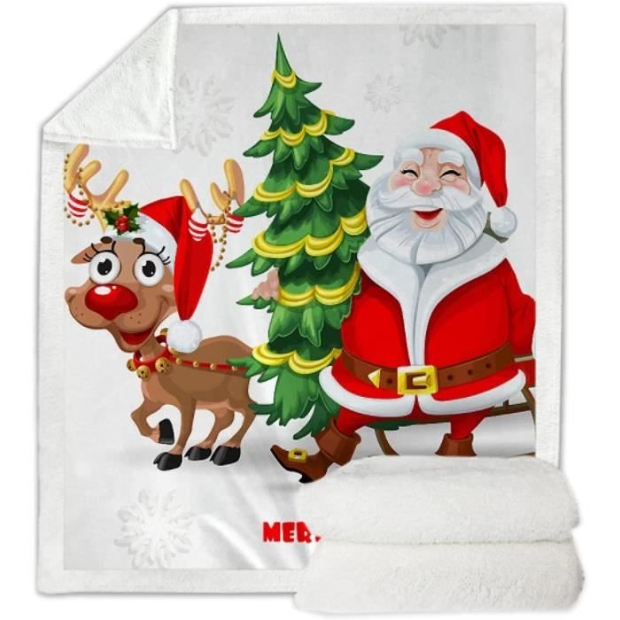 Enthusiasm Couverture De Noël En Polaire Douce Et Chaude – 130x150 Cm, Motif Festif, Idée Cadeau