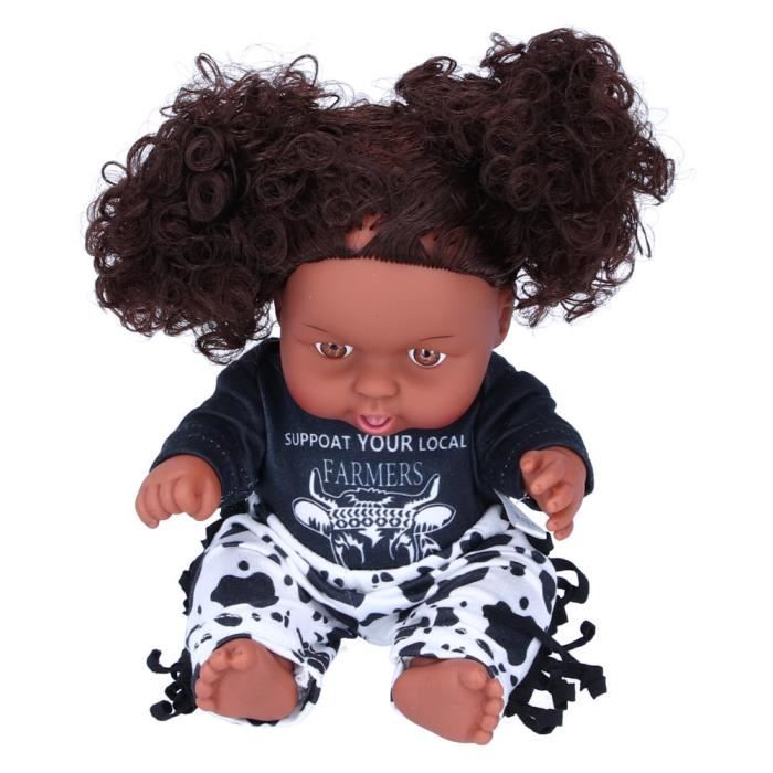 Tbest Bebe Jouer Poupee Poupees Noires Mode Vinyle Poupee Africaine Bebe Noir Poupee Jouets Pour Enfants Cadeaux 25 Cm Cdiscount Jeux Jouets