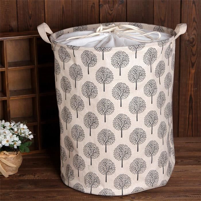 Panier à Linge 75L En Lin - Pliable, Poignées Renforcées, Imperméable, Idéal Buanderie Ou Chambre