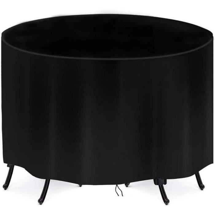 Housse De Table Ronde De Jardin 65x65 Cm - Tissu Oxford 420D Imperméable, Anti-UV, Cordon De Serrage