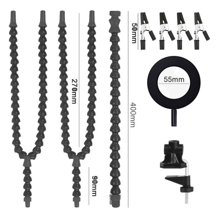 Lot 8 Aides Magnétiques à Souder - Troisième Main Avec Bras Flexibles Col De Cygne, Base Magnétique Puissante, Pinces Crocodile Pour Soudure, Bijoux, Modélisme