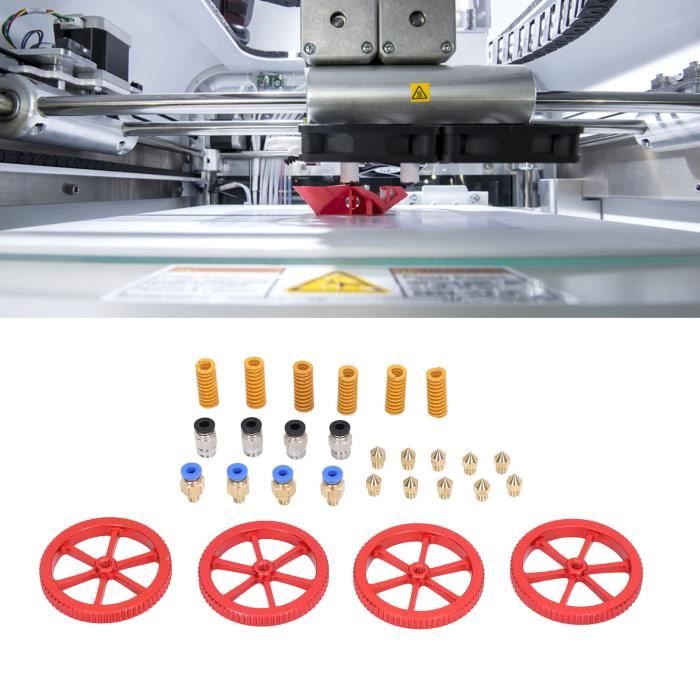 EJ.life Kit de Nivellement Imprimante 3D, Ressorts en Acier Jaune, Buses  MK8 pour CR-1