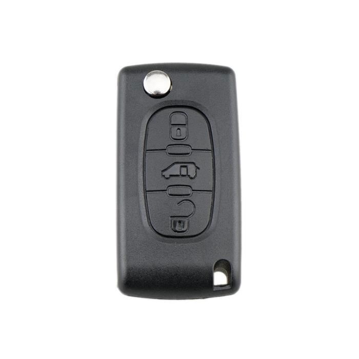 Coque Clé Pliante Remplacement Pour Peugeot Citroën - Boîtier Télécommande 3 Boutons Modèle CE0536 VA2
