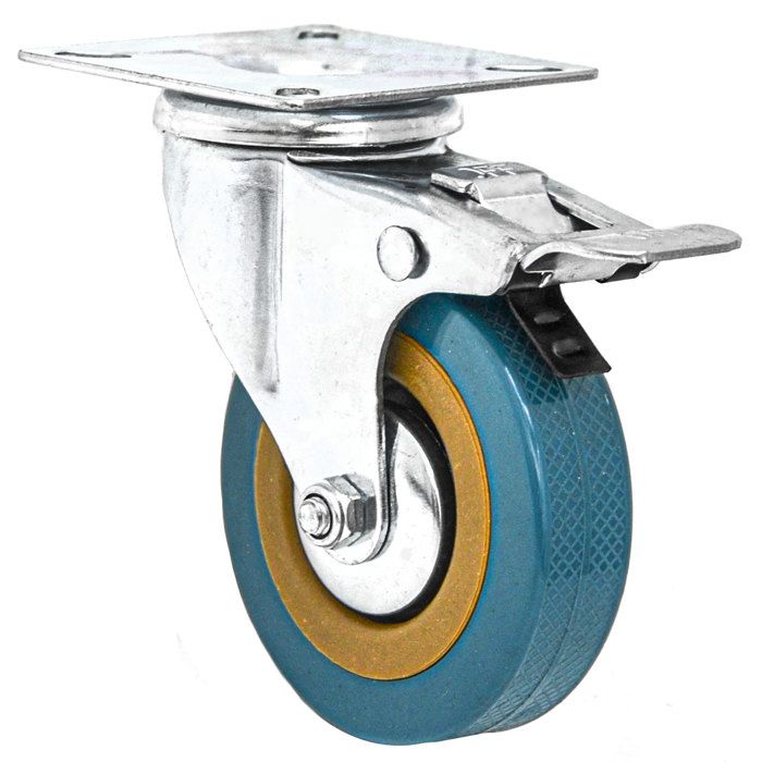 Roulettes pour meubles avec frein - EYEPOWER - 75mm - Charge maximale 60kg - Gris Roulettes pour meubles avec frein - EYEPOWER - 75mm - Charge maximale 60kg - Gris