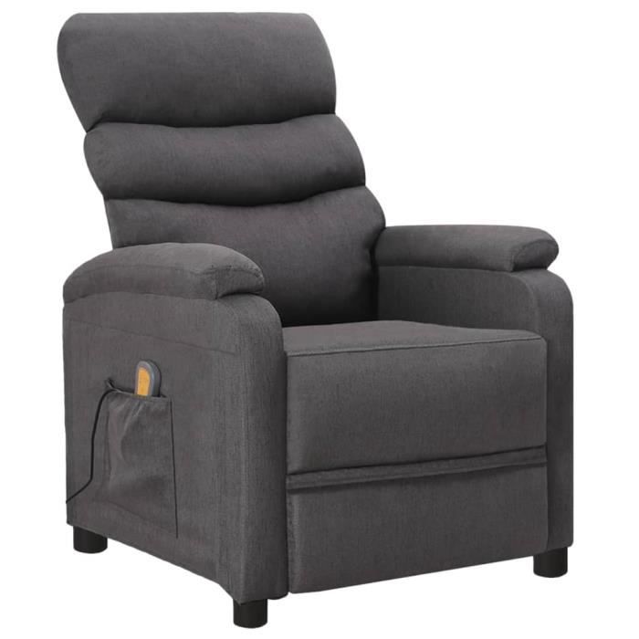 famirosa fauteuil inclinable de massage gris foncé tissu-227
