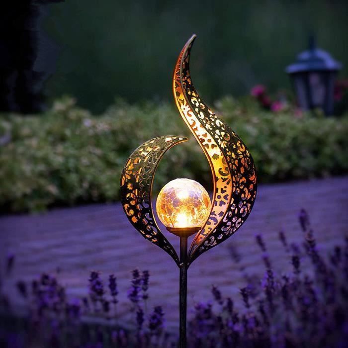Solaire Lampadaire extérieur - 1PCS Lampe Solaire Flamme, Decoration de  Jardin