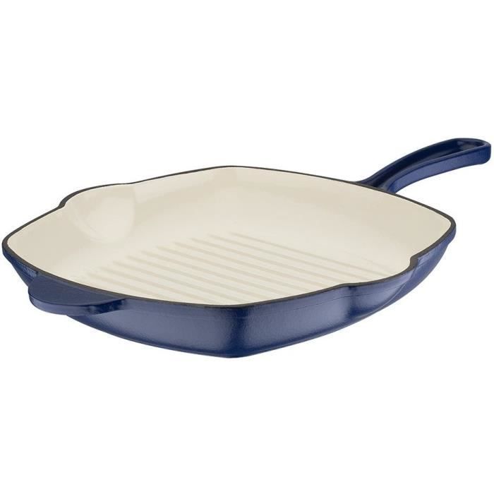 GSW - Blue Magic - Grill - 28 x 28 cm - Fonte d'acier - Bleu - Tous feux dont induction