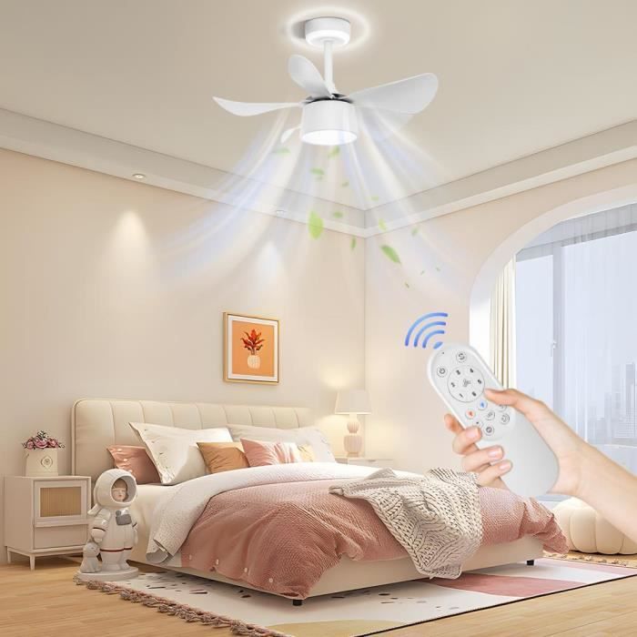 Ventilateur de plafond - HOMEWELL - YIPEEMA - Ø 144 CM - 5 pales - LED dimmable - Blanc - Hom