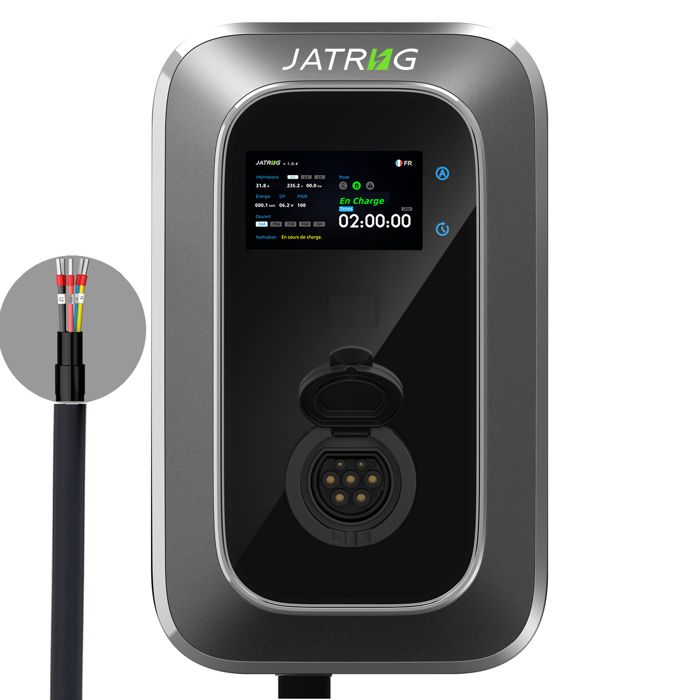 JATRHG EV Chargeur 11KW 3 Phases Type 2 16A 8M IEC 62196-2 Station de  Charge Borne de Recharge Voiture électrique Rapide Wallbox - Cdiscount Auto