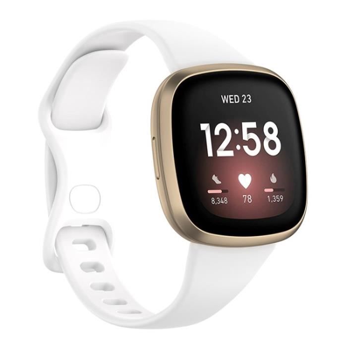 Connecteur De Bracelet Pour Fitbit Versa 4-3-Fitbit Sense Soft Tpu Strap  Semplacement Bande De Montre Réglable, Taille S,Blanche - Cdiscount  Téléphonie