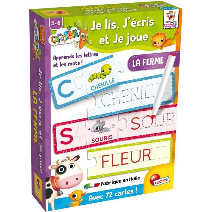 Je Lis JÉcris et Je Joue La Ferme Jeu éducatif CAROTINA BABY Apprentissage de la lecture et de lécriture