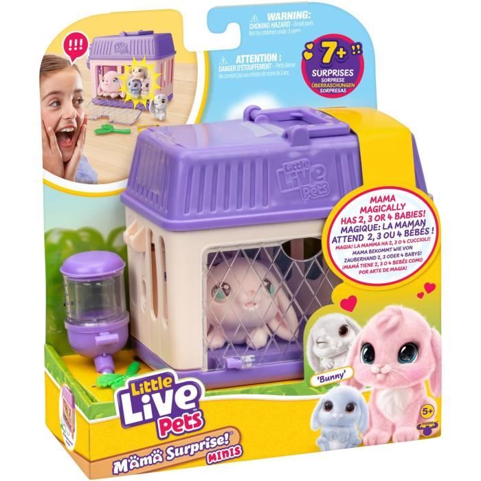 Set de jeu LITTLE LIVE PETS Mama Surprise Lapins Bébés inclus Accessoires personnalisables