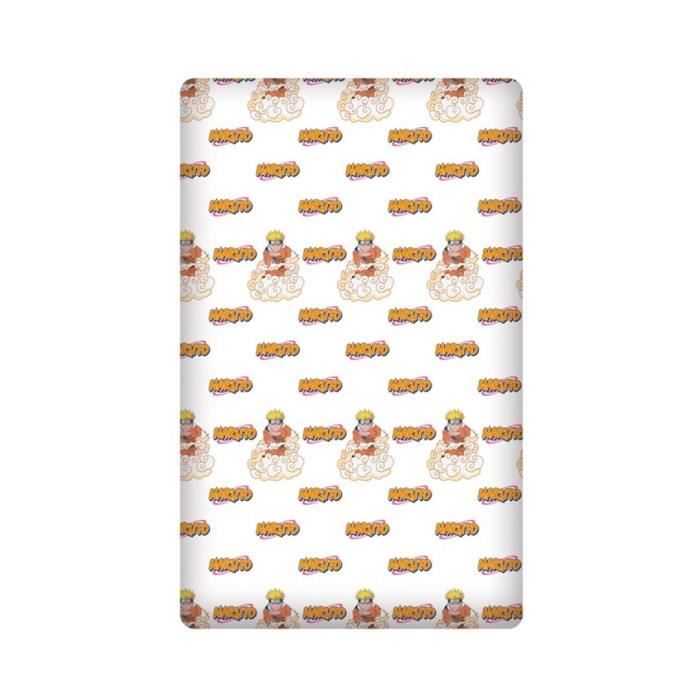 Drap Housse - Naruto Shippuden - 90x200 cm - 100% Coton - Bonnet 25 cm - Lavable en machine