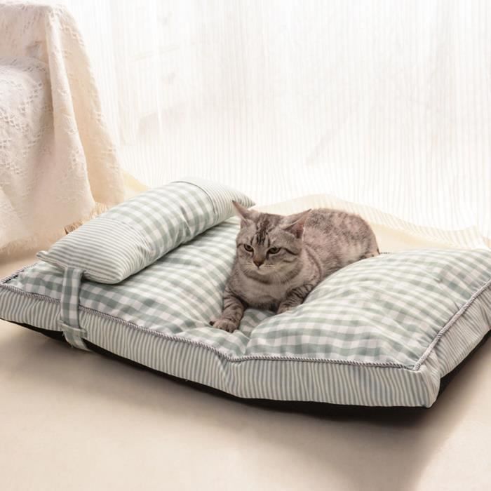 Comparer les prix de Minifinker - Canapé-lit pour chien Canapé-lit amovible et lavable pour chien, 4 animalerie parc Plaid Vert Clair M Plaid vert clair