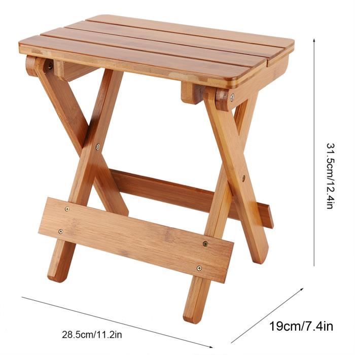 Tabouret Enfant En Bambou - 2 Pack Tabourets Bas Carrés/Ronds Pour Maison