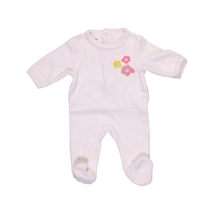 Pyjama 1 Piece Bebe Fille Vertbaudet 1 Mois Blanc Hiver Vetement Bebe Blanc Blanc Cdiscount Pret A Porter
