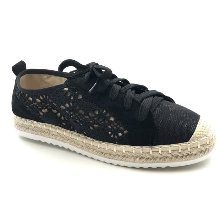 Noir 5 Chaussure Mode Espadrille Plateforme Confortable BCBG Femme Diamant Bijoux Corde Talon Compens/é Plateforme 4 CM LX190 T 39 Angkorly