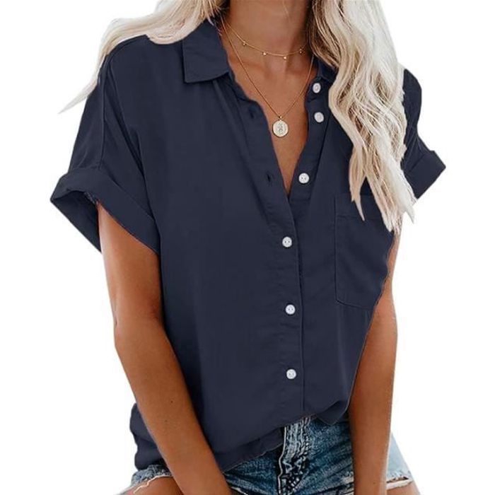 Chemise Polo Femme Décontractée Manches Courtes