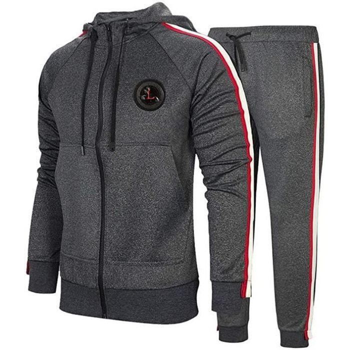 Survêtements Homme Running - Gris - Manches Longues