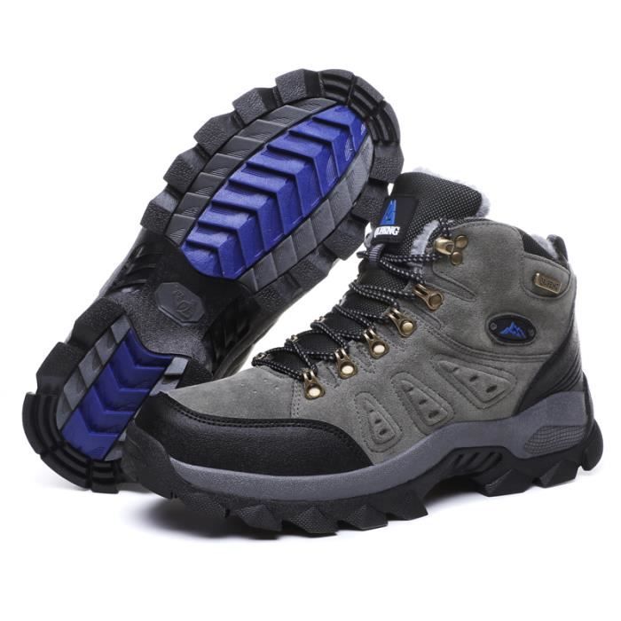 Chaussures Randonnée Homme En Cuir Suédé - Imperméables Et Respirantes - Confortables Pour Trekking