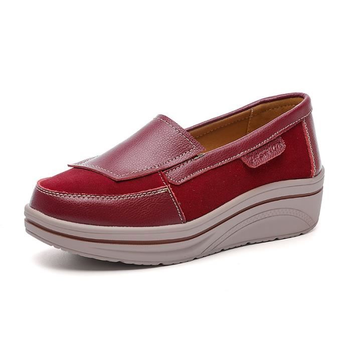 Sandales Mocassins Rouges Pointure 40 - Confort, Style Décontracté, Neuf Avec Boîte, Marque Bordeaux