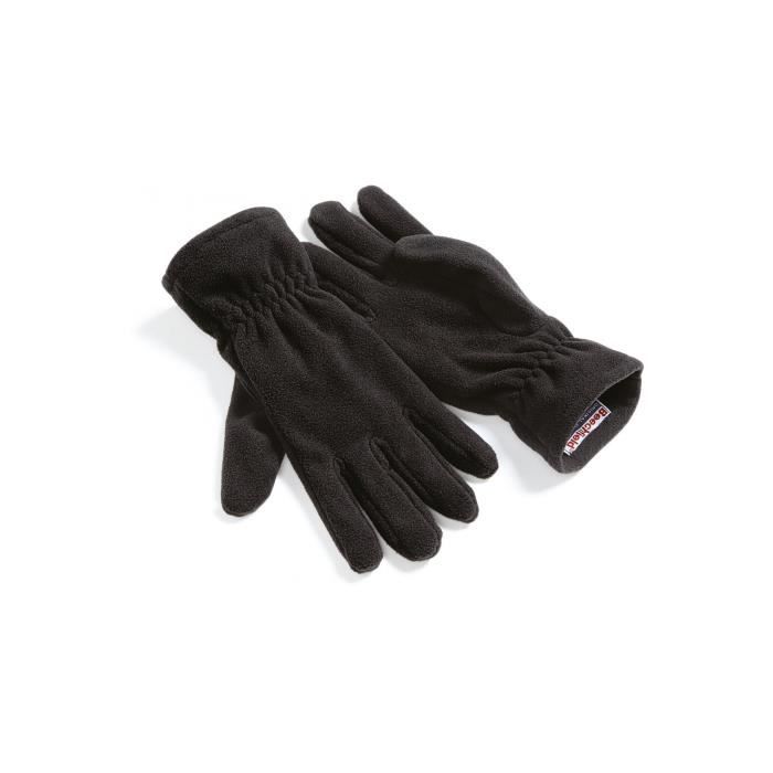 gants beechfield alpine suprafleece - noir - xl - homme - anti-boulochage et ultra-isolant