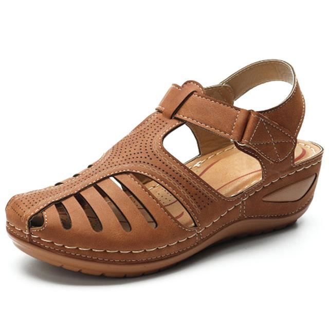 Allbestop Sandales Femme Été, D'Été Respirantes Semelles Épaisses Compensées Chaussons Plats Pour Femmes Mule Intérieur Chaussure Pied Nu Chaussures Orthopédiques Talon Confort Tong Hallux(Blanc,37