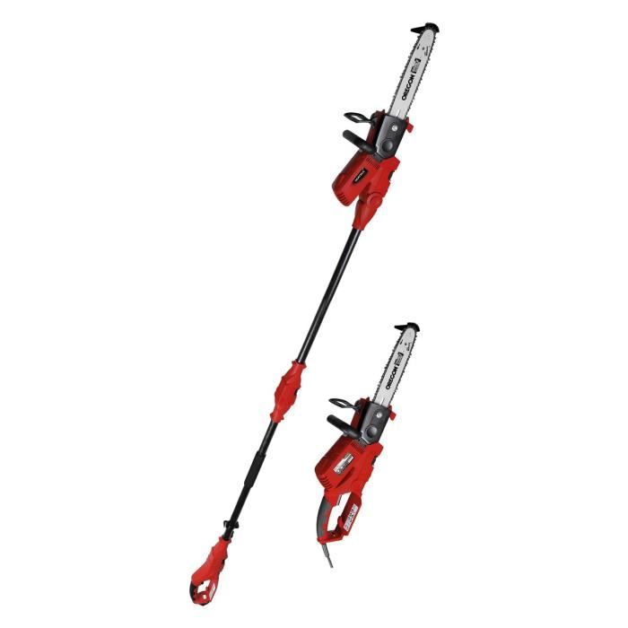 Élagueuse Sur Perche électrique 900W – Longueur 3,04 M (2 Rallonges), Coupe 18 Cm, Lame Inclinable 90°