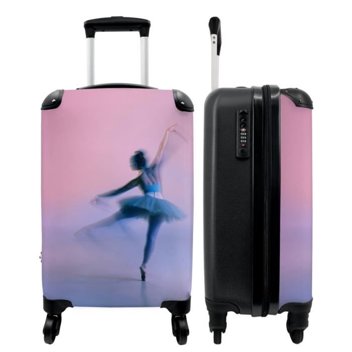 Valise cabine imprim?�e Ballerine Danse Femme Rose - NOBORINGSUITCASES.COM - Rigide - Cadenas TSA 