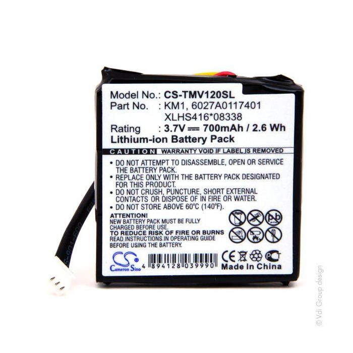 Batterie Pour GPS TomTom Type KM1 - 3,7V 700mAh Li-Ion - Remplacement Compatible Et Durable - 3
