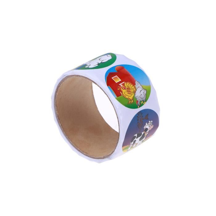 1000 Autocollants Animaux Ronds 2.5cm - 16 Motifs, Rouleaux Zoo Et Ferme | Pour Enfants, Récompenses, Déco