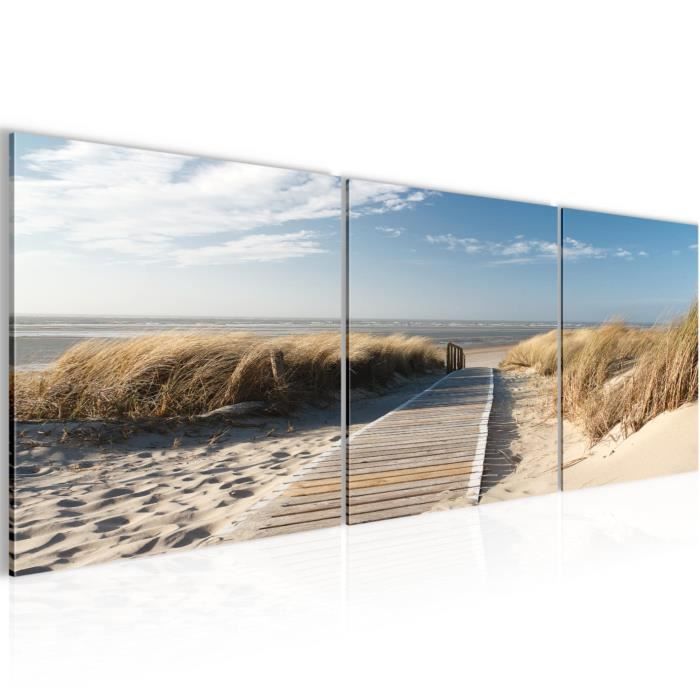 Tableau Sur Toile Visario – 120x40 Cm – Plage Et Mer – Prêt à Accrocher