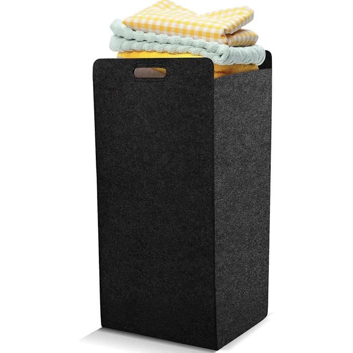 Relaxdays Panier à Linge, Pliable, Volume : 40 L, Plastique, Trou D'évacuation Et Poignées, 35x48,5x48,5 Cm, Gris/bleu | Leroy Merlin