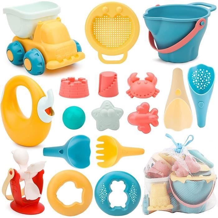 Kit Jeu De Plage Sanlebi 11 Pièces - Seau, Pelle, Moules à Sable | Jouet Plage Enfants