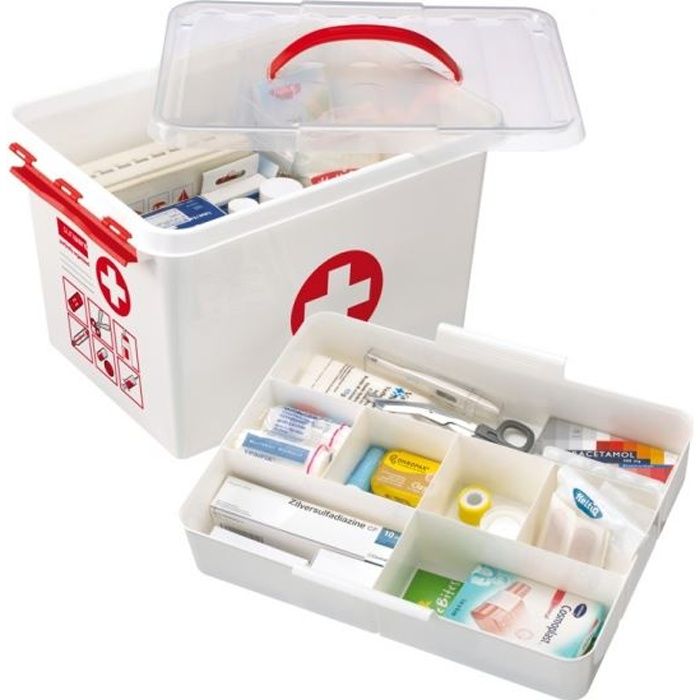 Boîte à pharmacie de premiers secours avec mini boîte à pharmacie - 2  compartiments - Boîte de rangement portable pour boîte à A59 - Cdiscount  Maison