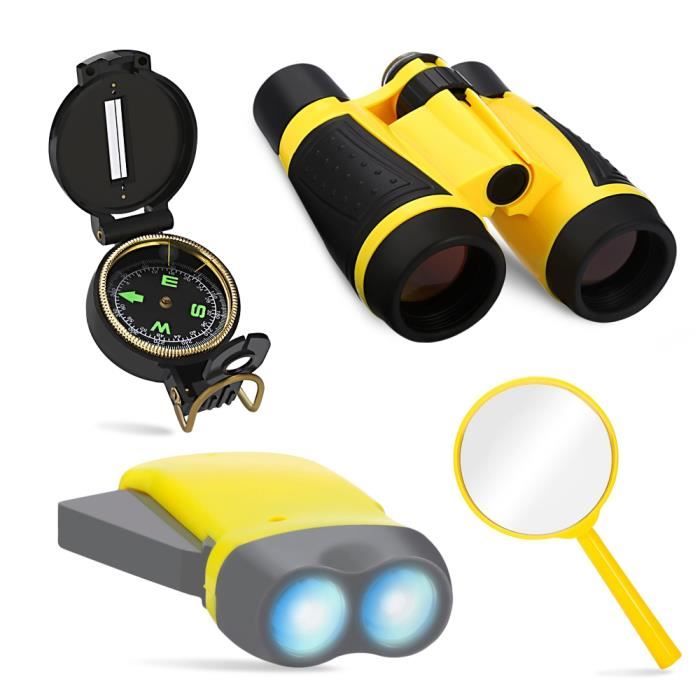 Lampe Torche Outdoor Explorer Set avec Paire de Jumelles Sac à Dos Jouet Vacances Camping Randonnée Loupe Un Sifflet Funmo Kit Exploration denfants pour Camping Randonnée Boussole Lampe Torche Outdoor Explorer Set avec Paire de Jumelles Sac à Dos Jouet Vacances Camping Randonnée Loupe Un Sifflet Funmo Kit Exploration denfants pour Camping Randonnée Boussole