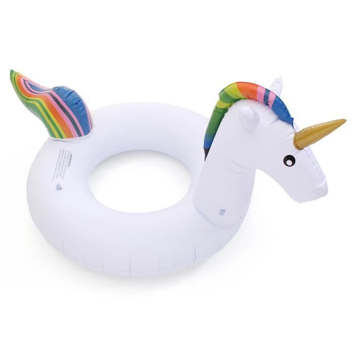Bouée Licorne Gonflable Avec Paillettes – Flotteur Piscine Pour Enfants Et Adultes – Jouet D'Été Eau