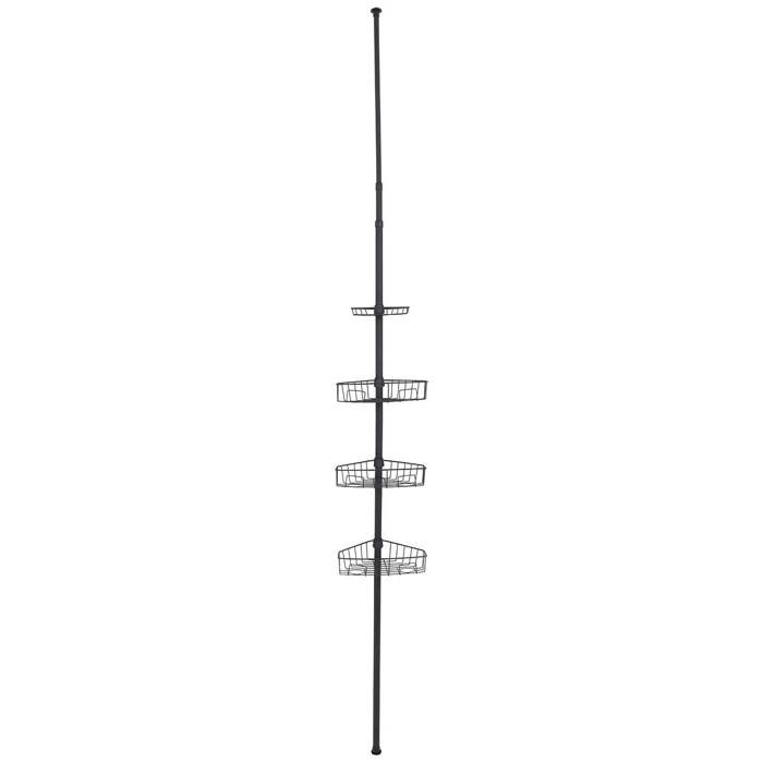 COLONNE TELESCOPIQUE METAL PEINT 4 ETAGERES - NOIR MAT - Tendance COLONNE TELESCOPIQUE METAL PEINT 4 ETAGERES - NOIR MAT - Tendance
