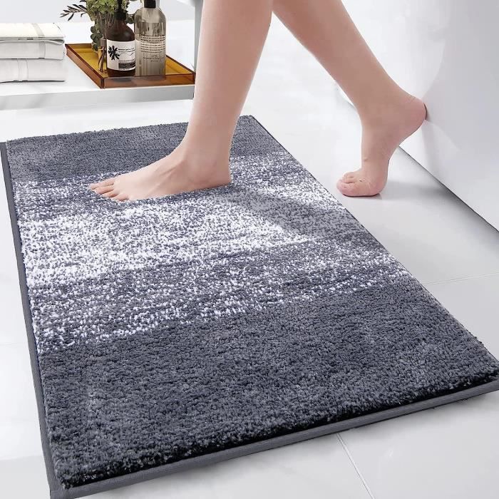 Tapis De Bain Microfibre Good Nite - Gris | Super Absorbant, Antidérapant, 40x60cm