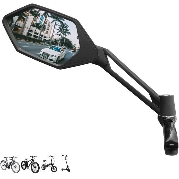 Rétroviseur Vélo Gauche Réglable Pour Guidon 22.2mm - Marque Hafny, Modèle HF-MR080L, Noir