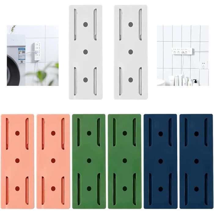 8 Pièces Support Adhesif Mural Multiprise, Support De Prise De Courant