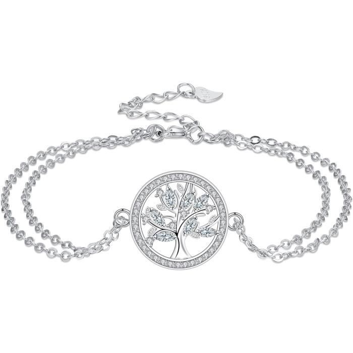 Lotus Argent Arbre De Vie Boucles Doreilles Zircon Femmes Argent 925